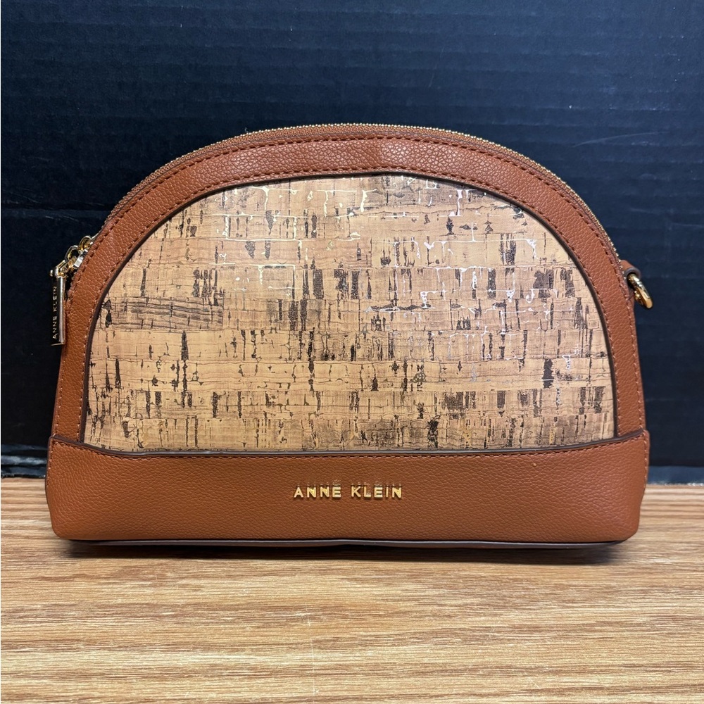 Anne Klein Cork and Faux Leather Crossbody Purse #5334